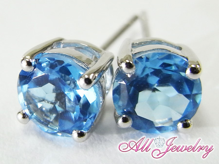 天然 スイスブルートパーズ・6mm一粒 ピアス （Swiss Topaz Pierce